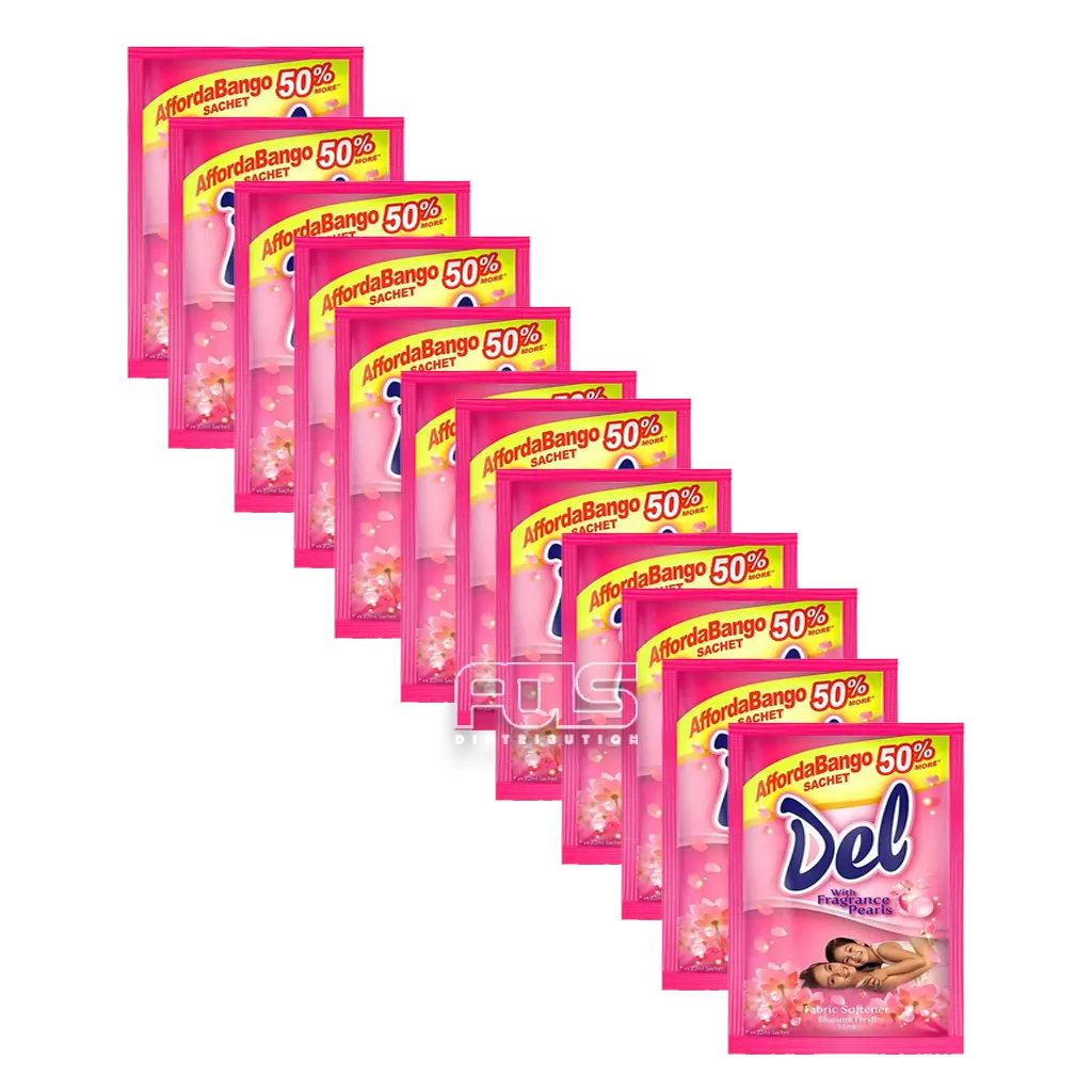 DEL FABRIC SOFTENER (PINK) 33ML 12'S