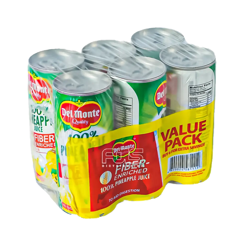DEL MONTE JUICE PINEAPPLE W/ ACE 220ML 6'S