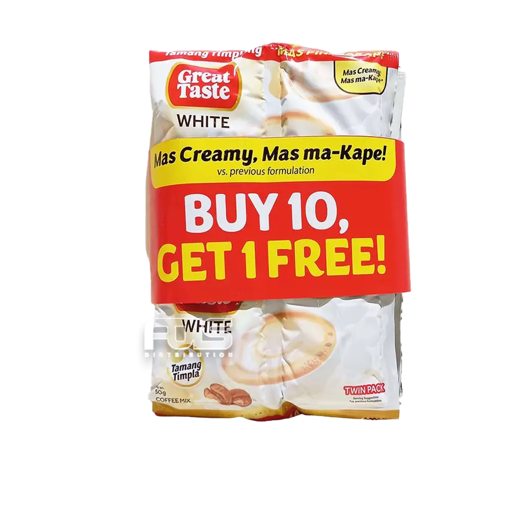 GREAT TASTE 3-IN-1 WHITE TWIN PACK 50G 10'S + 1