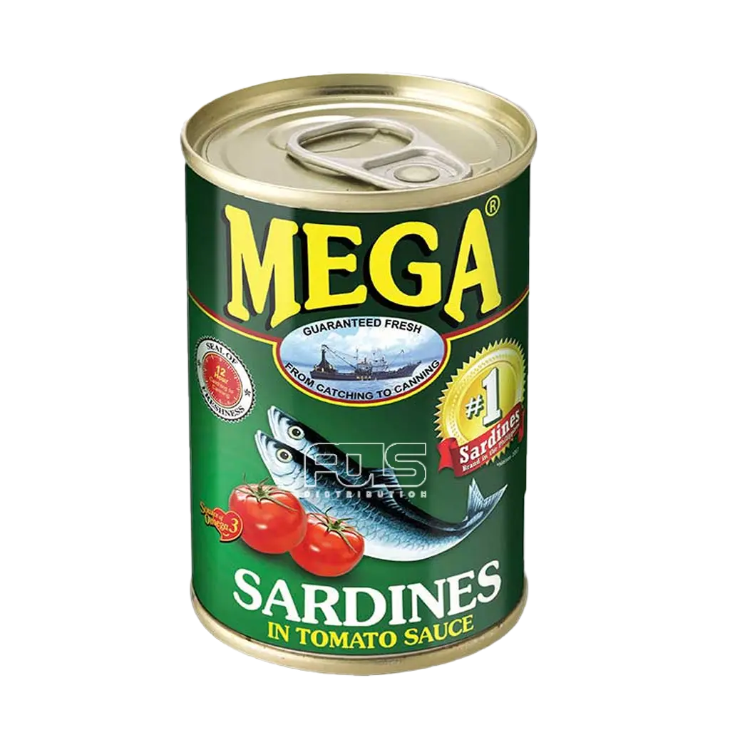 MEGA SARDINES TOMATO EASY OPEN GREEN 155G