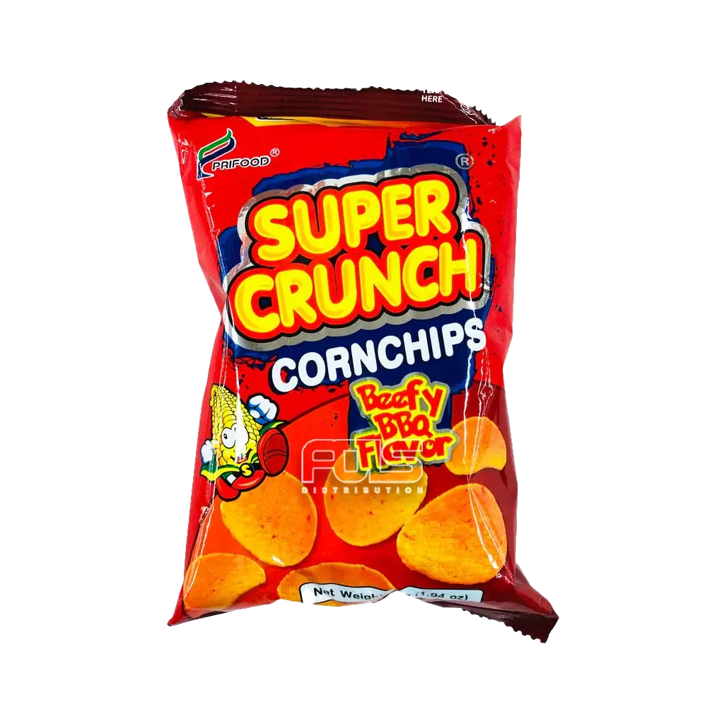 SUPER CRUNCH CORN CHIPS BEEFY BBQ 55G(RED)