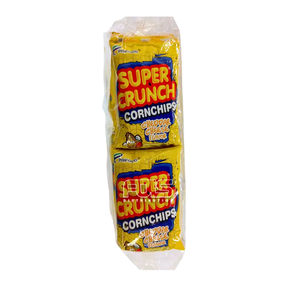 SUPER CRUNCH CORNCHIPS CHEEDAR CHEESE 7G 12'S(Y)