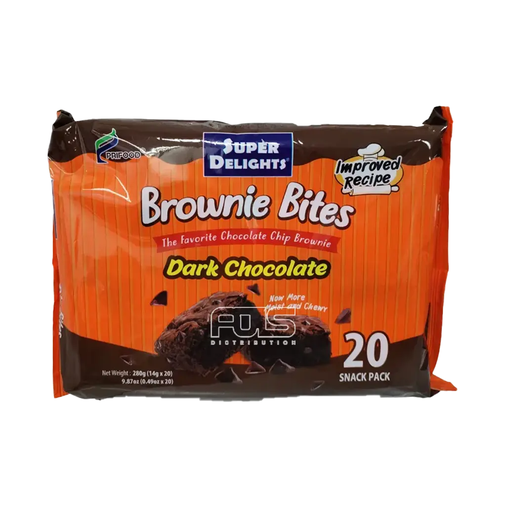SUPER DELIGHTS BROWNIE BITES DARK CHOC 14G 20'S