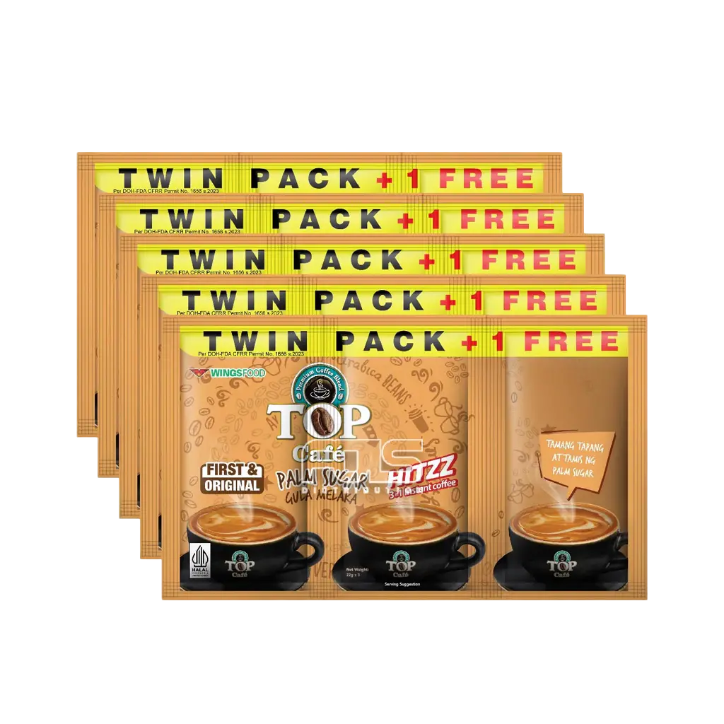 TOP CAFE PALM SUGAR TWIN PACK 22G 10'S