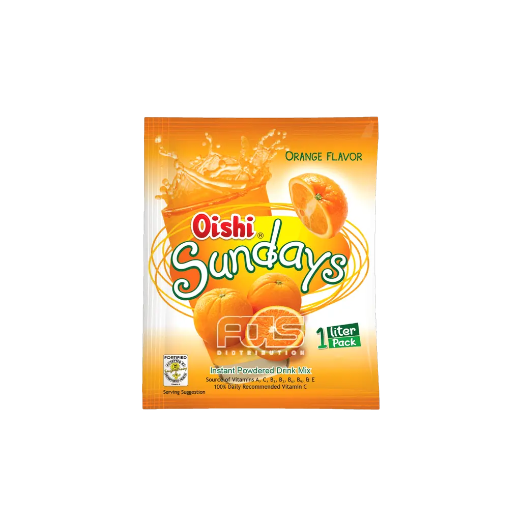 OISHI SUNDAYS ORANGE POWDERED DRINK 35G 20'S