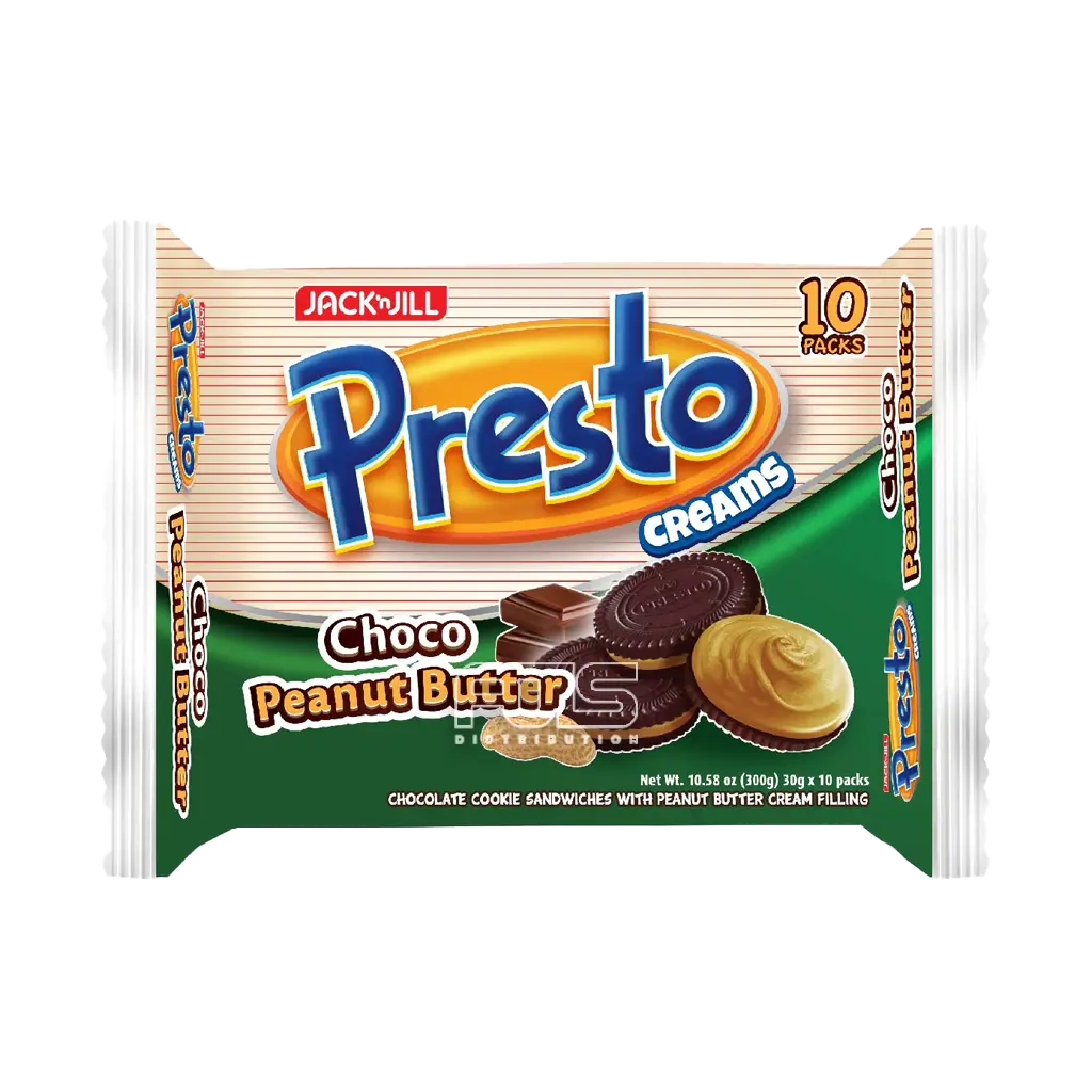 PRESTO CREAMS CHOCO PEANUT BUTTER 30G 10'S
