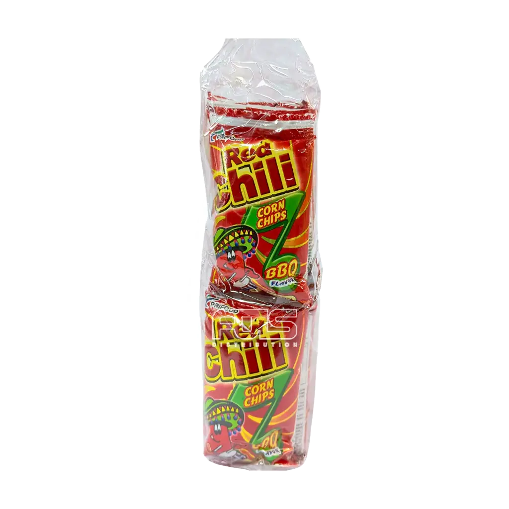 RED CHILI CORN CHIPS BBQ FLAVOR 7G 12'S