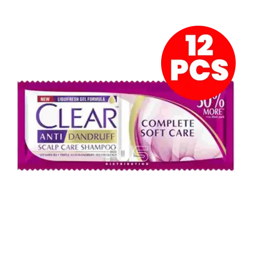 [GR0089] CLEAR SHAMPOO COMPLETE SOFT CARE (WHITE PINK) 13ML 12'S