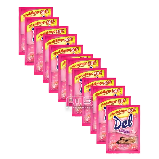 [GR0127] DEL FABRIC SOFTENER (PINK) 33ML 12'S