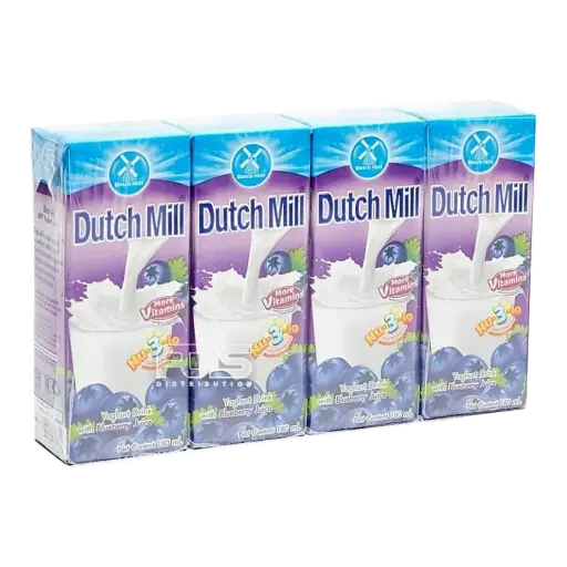 [GR0153] DUTCH MILL YOGHURT DRINK BLUEBERRY 180ML 4'S