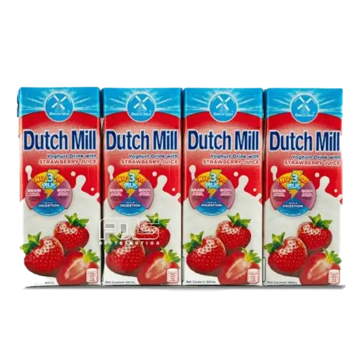[GR0157] DUTCH MILL YOGHURT DRINK STRAWBERRY 180ML 4'S