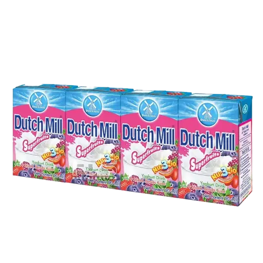 [GR0160] DUTCH MILL YOGHURT DRINK SUPER FRUITS 90ML 4'S