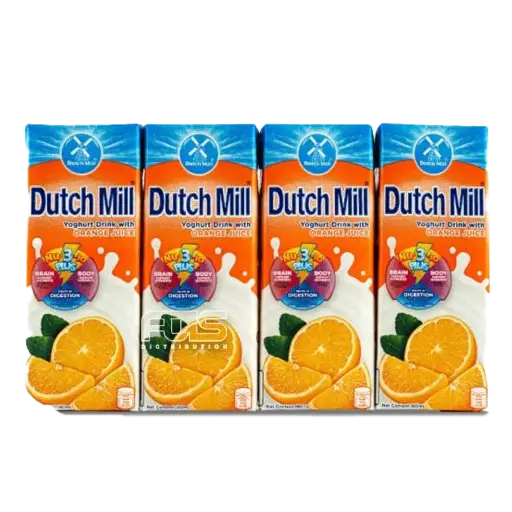 [GR0161] DUTCH MILL YOGURT DRINK ORANGE 180ML 4'S
