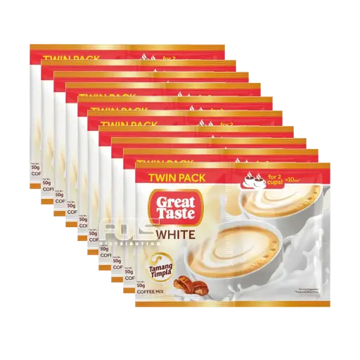 [GR0221] GREAT TASTE COFFEE WHITE TWIN 50G 10'S