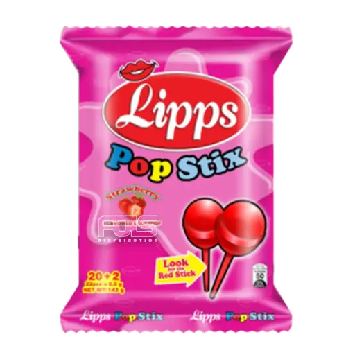[GR0260] LIPPS POP STIX LOLLIPOP STRAWBERRY 6.5G 20'S