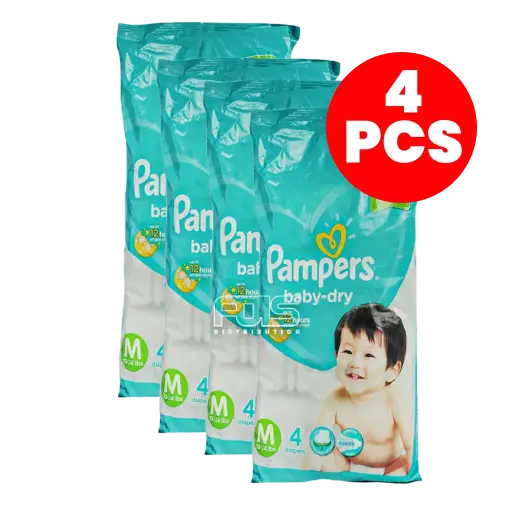 [GR0346] PAMPERS DIAPER BABY DRY MEDIUM 4'S
