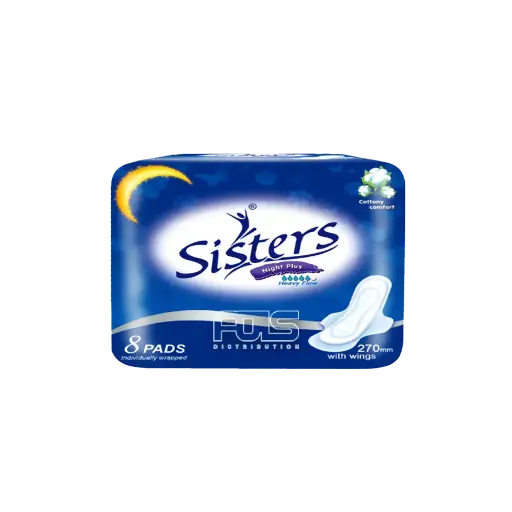 [GR0424] SISTERS NAPKIN SILK NIGHT W/ WINGS 8'S