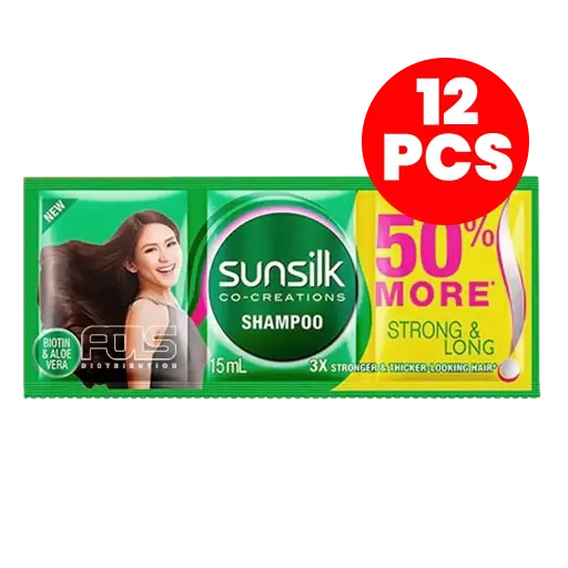 [GR0445] SUNSILK SHAMPOO STRONG & LONG (GREEN) 15ML 12'S