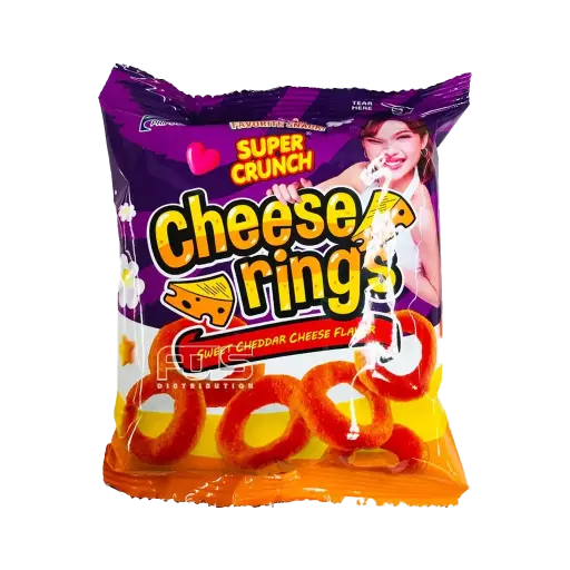 [GR0447] SUPER CRUNCH CHEESE RINGS SWEET CHEESE 22G