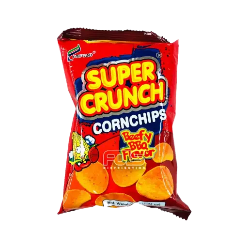 [GR0453] SUPER CRUNCH CORN CHIPS BEEFY BBQ 55G(RED)