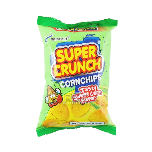 [GR0455] SUPER CRUNCH CORN CHIPS SWEET CORN 55G(GREEN)