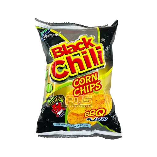 [GR0583] BLACK CHILI CORN CHIPS BBQ FLAVOR 55G