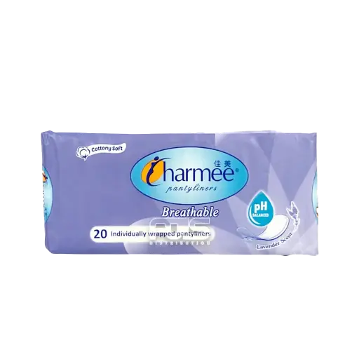 [GR0590] CHARMEE PANTYLINER BREATHABLE LAVENDER 20'S
