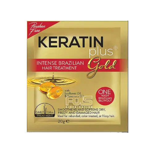 [GR0634] KERATIN PLUS GOLD BRAZILLIAN HAIR TREATMENT 20G