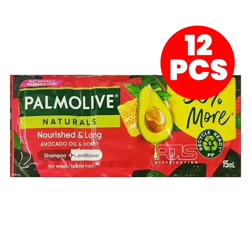 [GR0689] PALMOLIVE SHAMPOO NOURISHED AND LONG RED 15ML 12'S