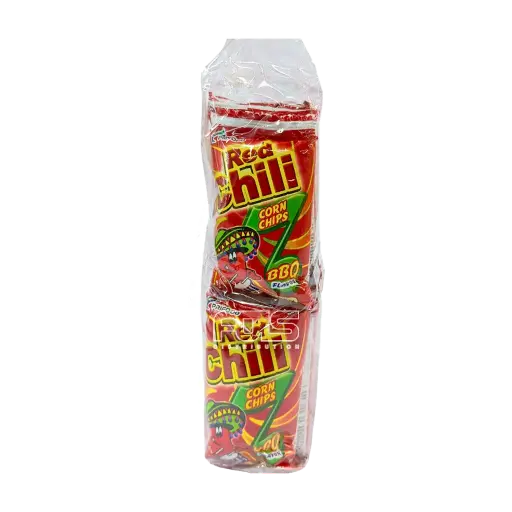 [GR0699] RED CHILI CORN CHIPS BBQ FLAVOR 7G 12'S