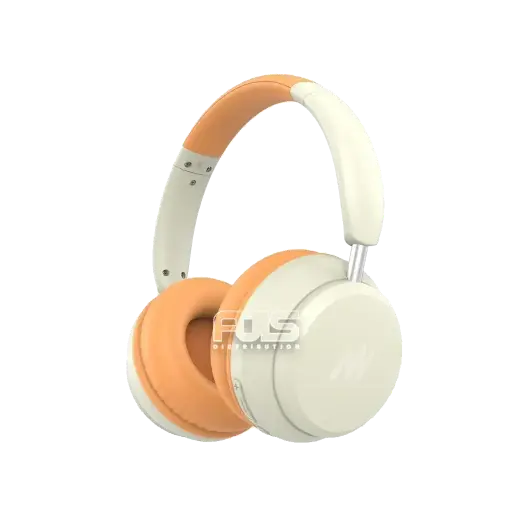 Mezone Antonio ANC Bluetooth Wireless Headphone With Deep Bass & Adjustable Headband Base Walnut Cream